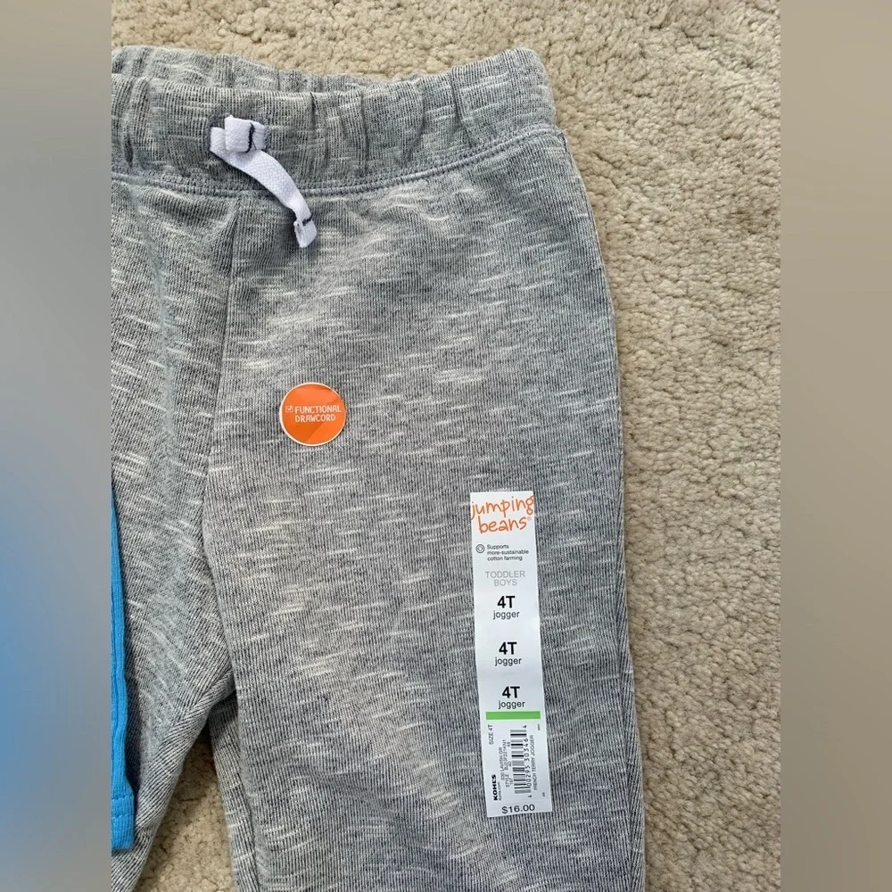 Jumping Beans NWT Size 4T Blue Shorts and Grey Joggers Sweatpants Bundle
